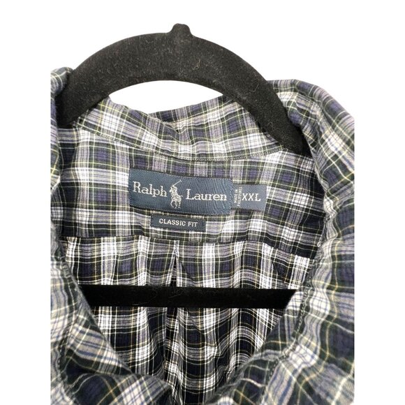 Ralph Lauren Mens Classic Fit Plaid Button-Down Shirt XXL Back Yoke Pleat Collar - Picture 2 of 7